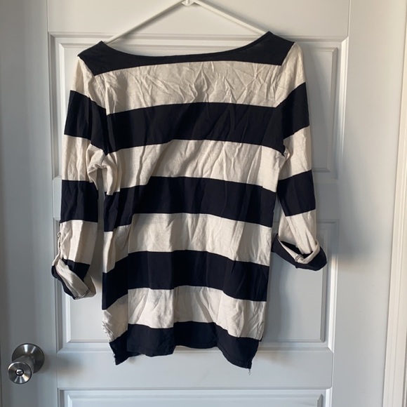 Roxy black and cream 3/4 length blouse - Picture 2 of 8